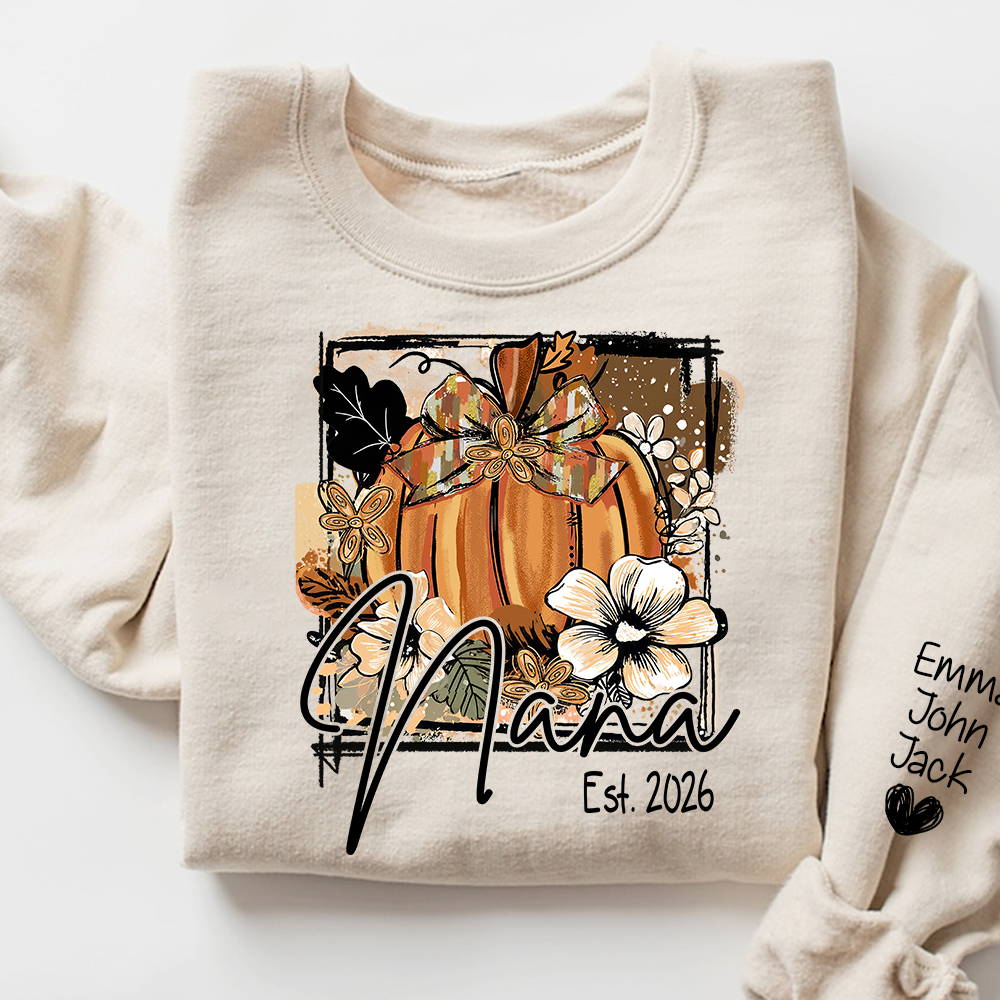 Mimi Fall Pumpkin Bow T Shirt, Personalized Grandma Tee, Autumn Floral Graphic Shirt, Gift for Mimi Lovers and Family