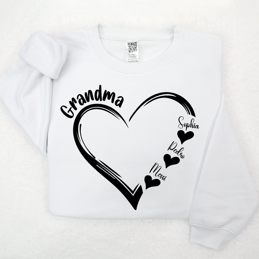 Custom Name Valentine Heart Grandma And Kids LTP01
