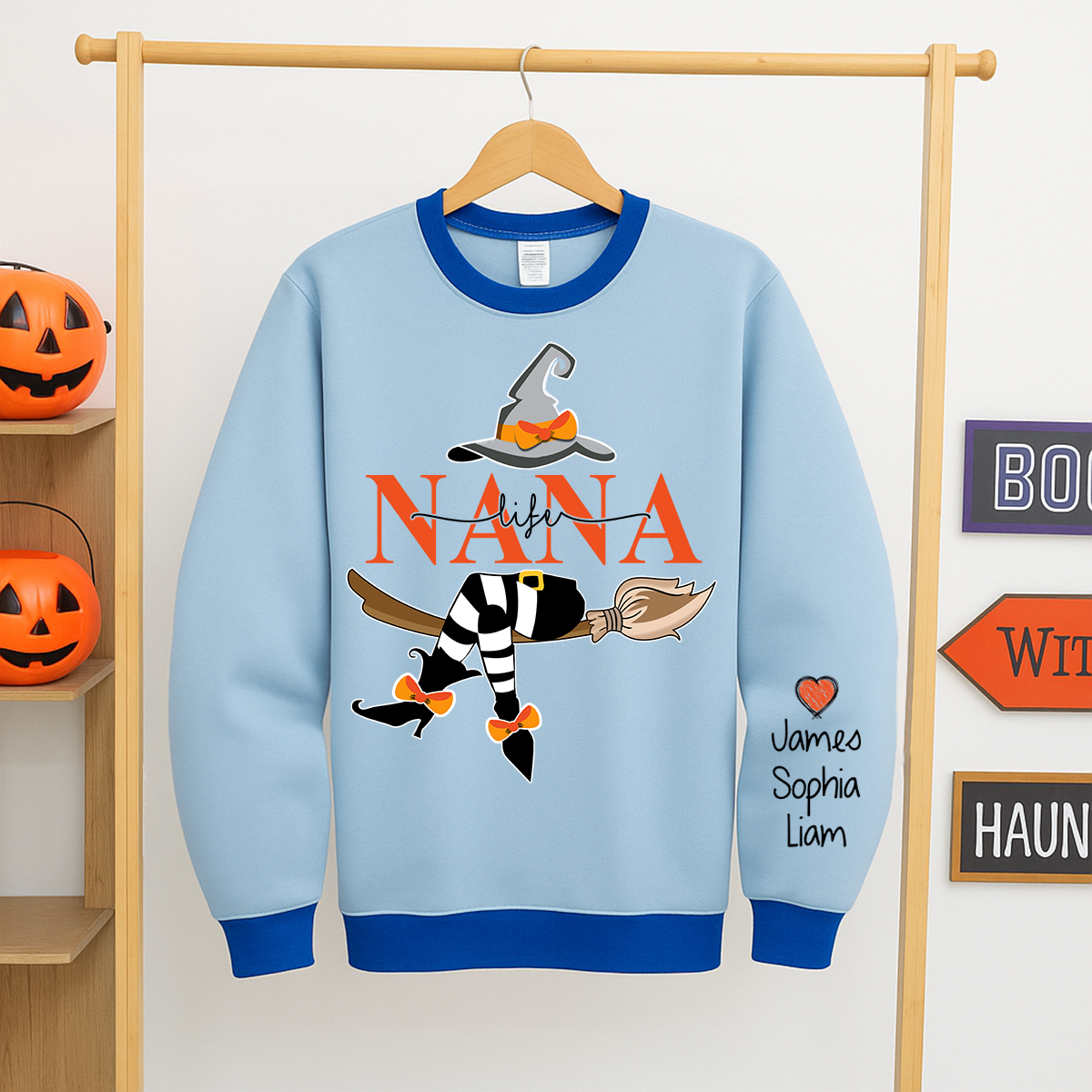 Personalized Nana Witch And Grandkids 2025 Sweatshirt Mix Sweatshirt Mix