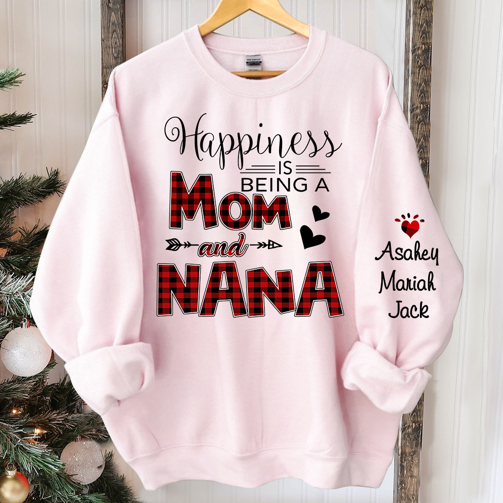Personalized Happiness is being a mom and grandma Sweatshirt
