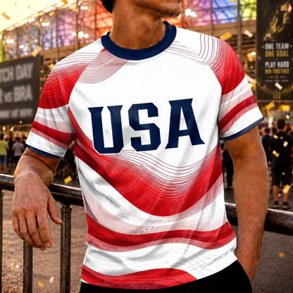 Custom Men's USA 2026 Soccer Jersey Shirt, Personalized Name Number Football Jersey, Sports Gift for Soccer Lovers, Land Of The Free Home Of Soccer