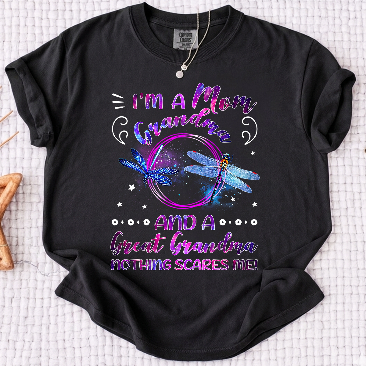 Funny Grandma Shirt, Custom Grandma. I'm a Mom and Great Grandma Nothing Scares Me, For Gift Grandma