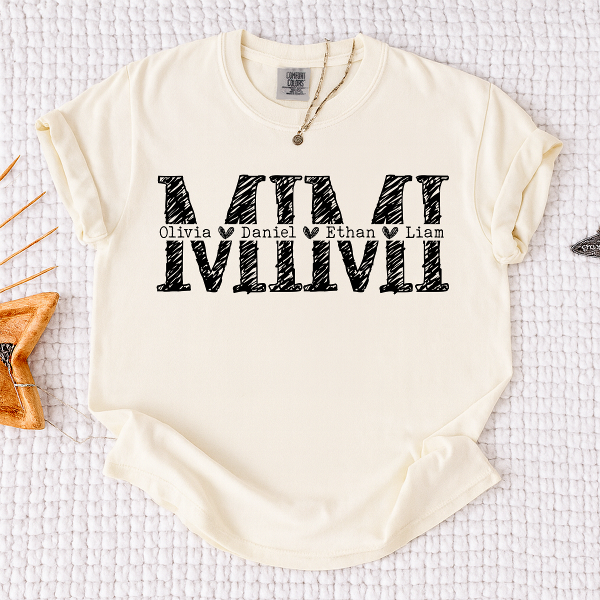 Comfort Colors Personalized Mimi Shirt, Custom T Shirt with Kids Names, Mimi Design for Grandmother, Perfect Gift for Mother's Day