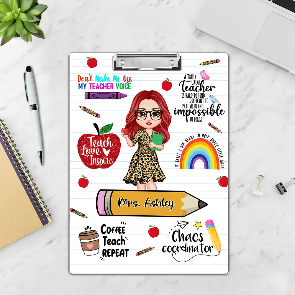 Personalized Teacher Clipboard Sitting on Pencil - Perfect Appreciation Gift for Teachers