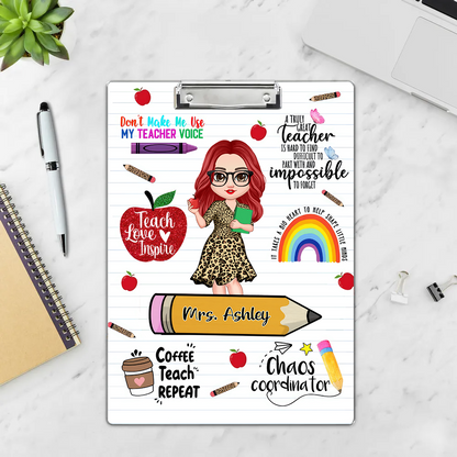 Personalized Teacher Clipboard Sitting on Pencil - Perfect Appreciation Gift for Teachers