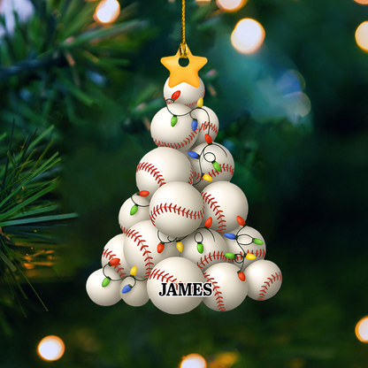 Custom Sports Christmas Ornament – Personalized Name Ball Tree Ornament 2025 Gift for Athletes & Sports Lovers Ornament