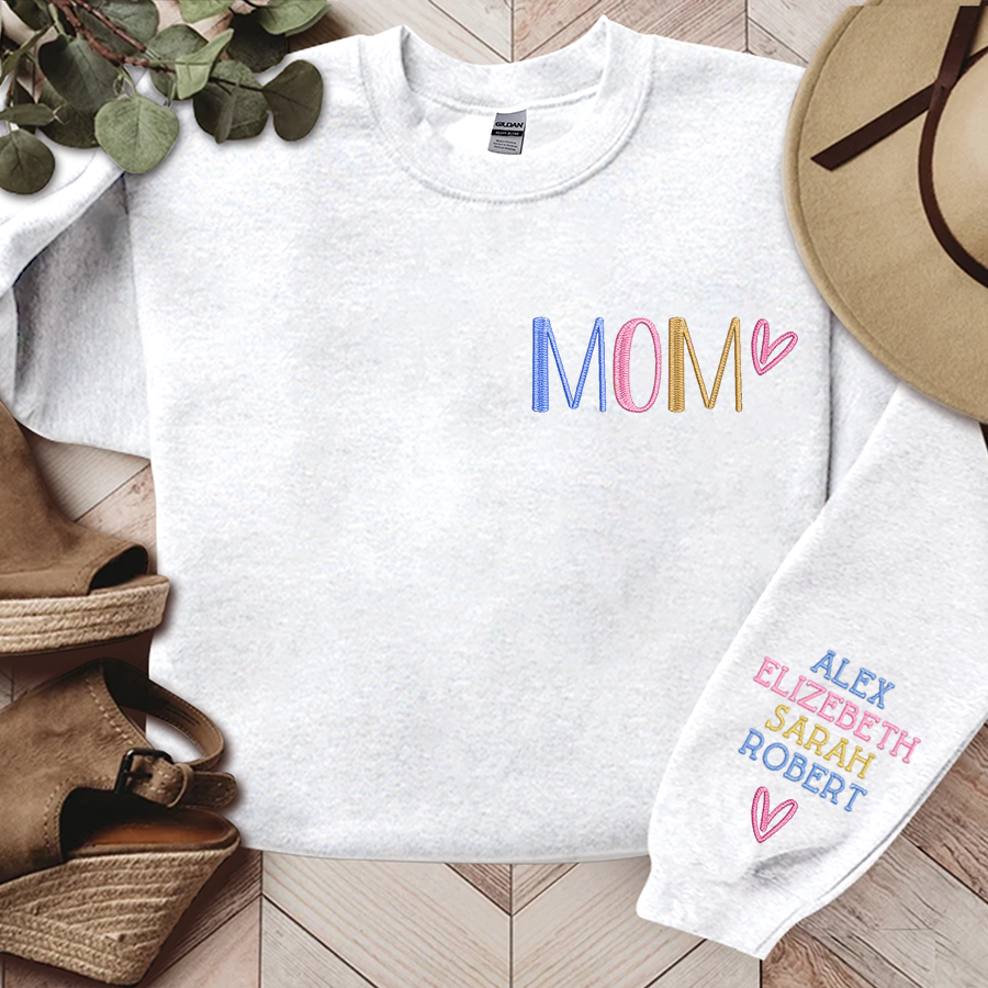 Custom Embroidered Sweatshirt, Christmas Gift for Grandma Mom Godmother Aunt Sister