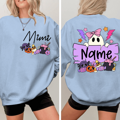 Personalized Halloween Mimi Sweatshirt, Custom Nickname For Grandma And Kids