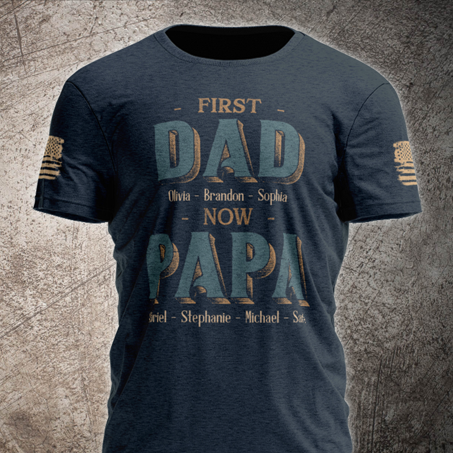 First Dad Now Papa With Kids Father's Day V2