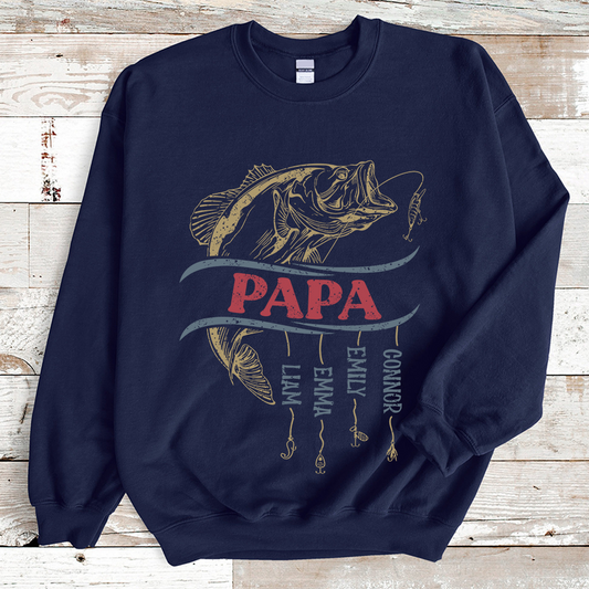 Grandpa Fishing Vintage And Kids Sweatshirt