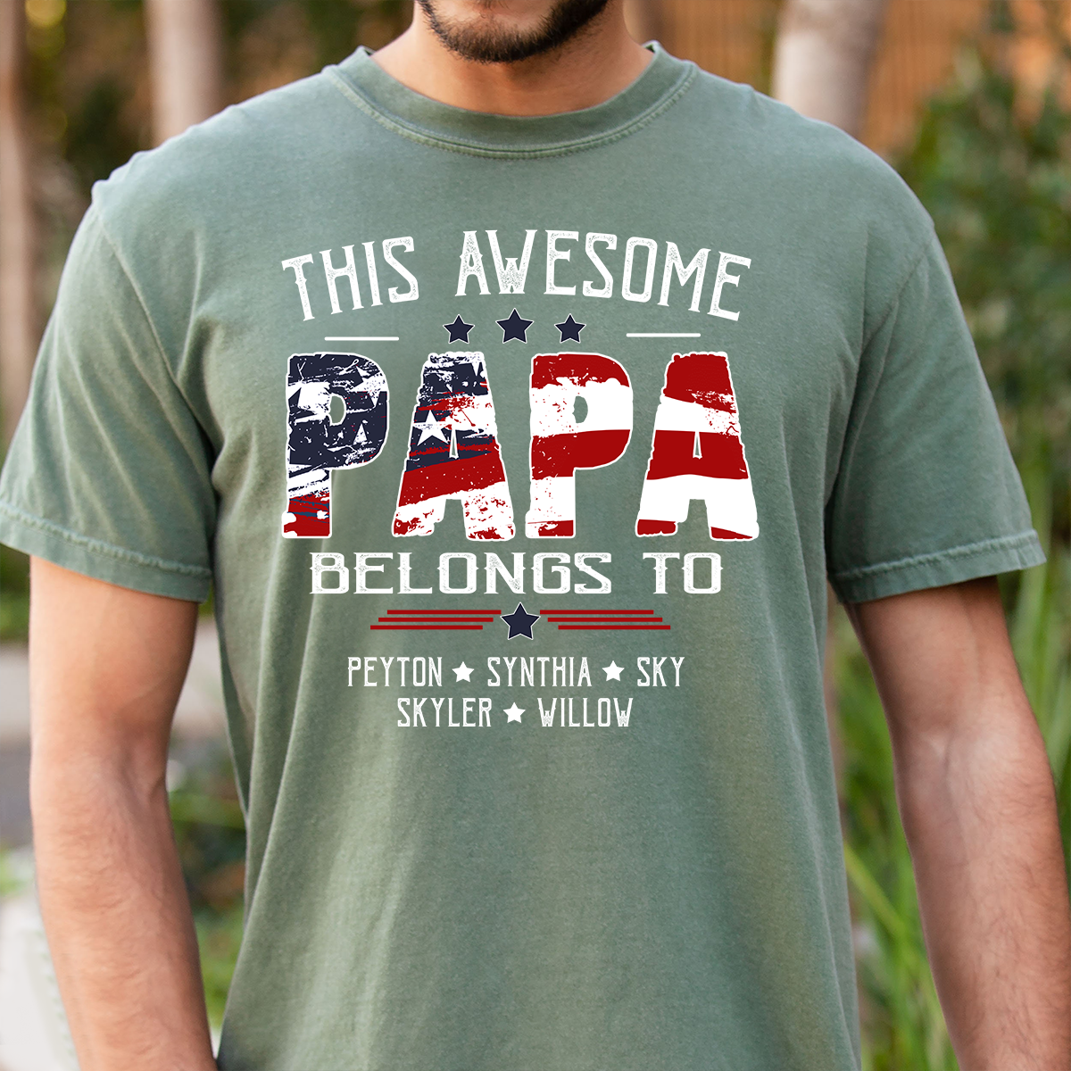Personalized This Awesome PAPA Belongs To T Shirt, Custom Family Name Shirt, Perfect Gift for Father’s Day