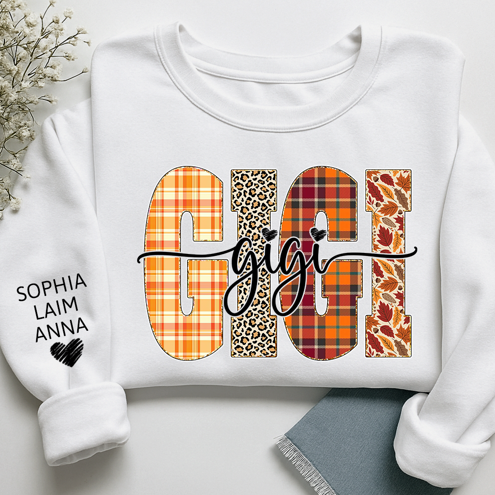 Custom Fall Pumpkin Sweatshirt, Gift for Gigi And Grandchild