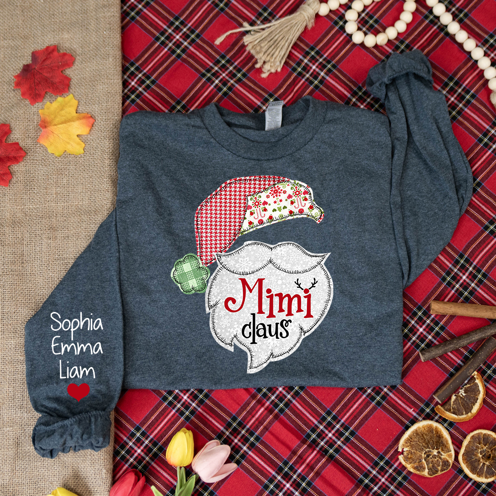 Custom Mimi Claus Christmas With Grandkids Longsleeve