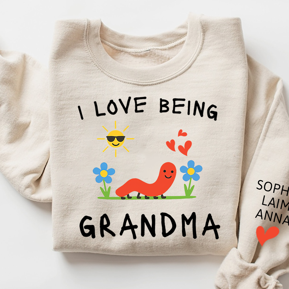 I Love Being Grandma Sweatshirt, Cute Family Design Crewneck
