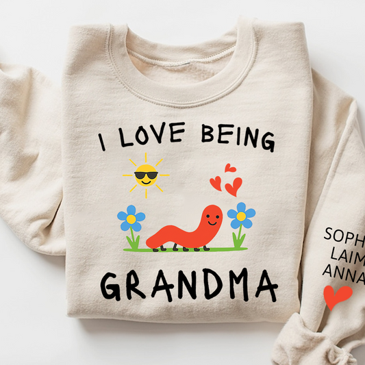 I Love Being Grandma Sweatshirt, Cute Family Design Crewneck