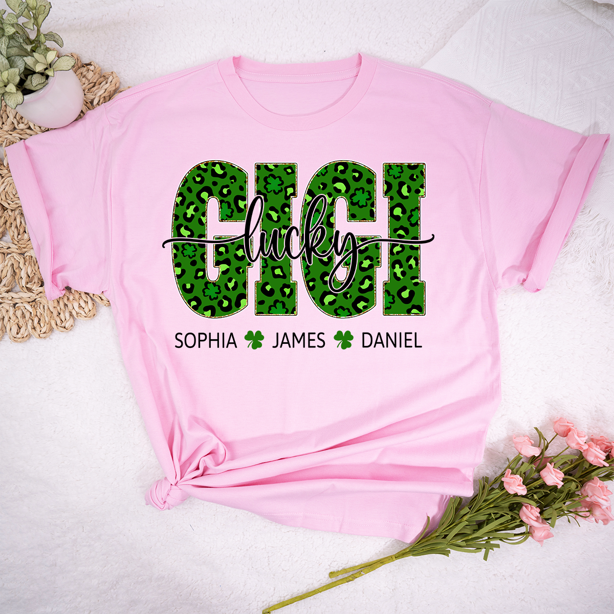 Lucky Gigi Shirt St Patrick’s Day, Personalized Gigi Shamrock Name Shirt