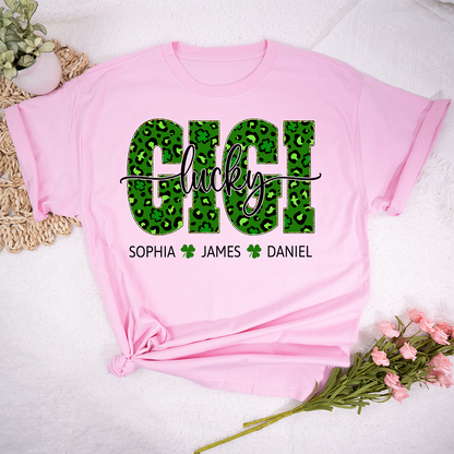 Lucky Gigi Shirt St Patrick’s Day, Personalized Gigi Shamrock Name Shirt