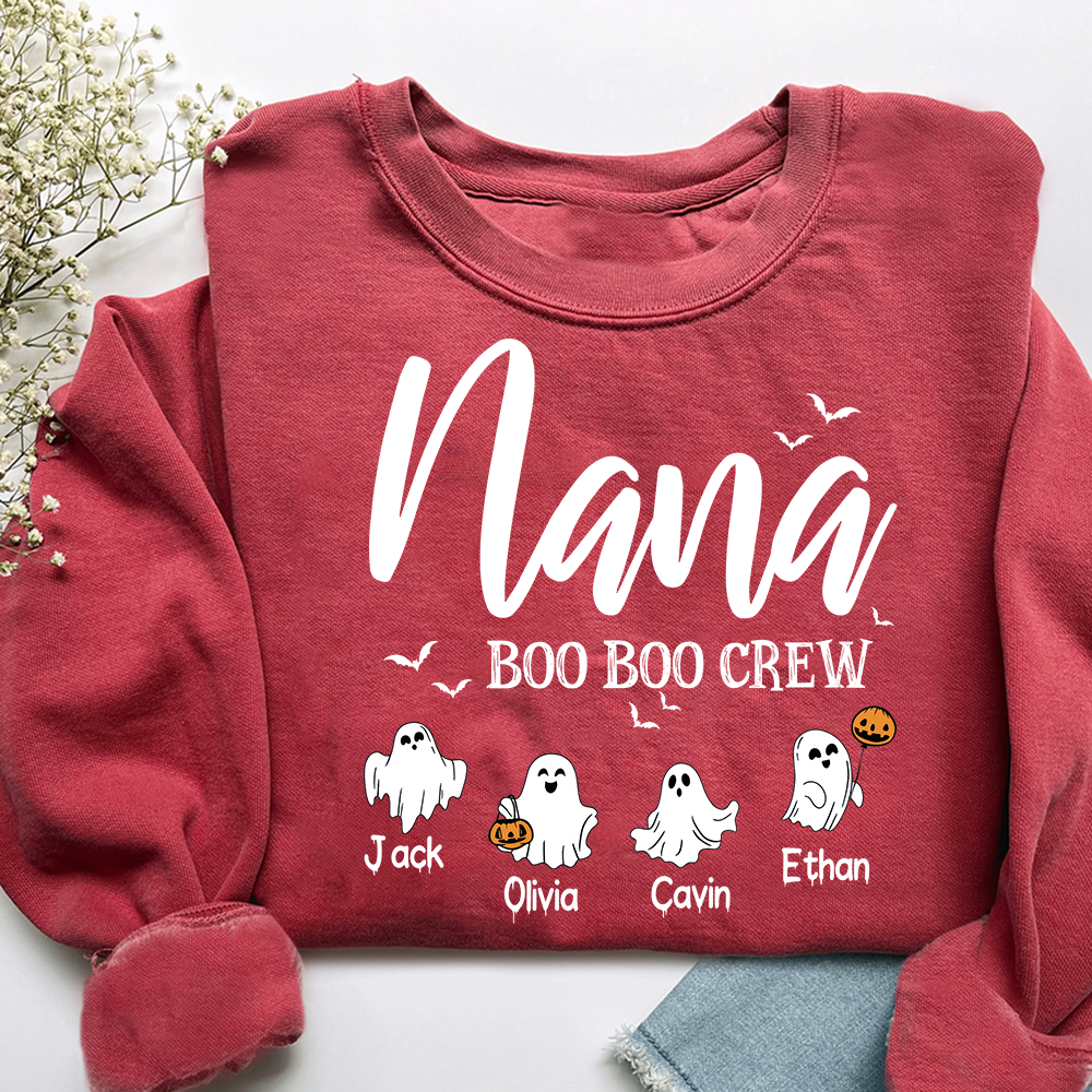 Custom Halloween Grandma, Nana Boo Crew Sweatshirt, Custom Gifts for Gigi and Kids