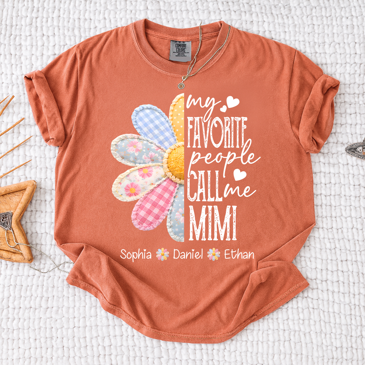 Comfort Colors Personalized Mimi Shirt Floral Design, My Favorite People Call Me Mimi Custom Family Names Tee