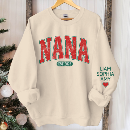 Personalized Nana Christmas With Grandkids Sweatshirt