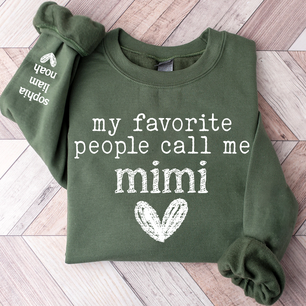 My Favorite People Call Me Mimi Sweethearts, Cute Mimi Grandma Shirt with Heart Design