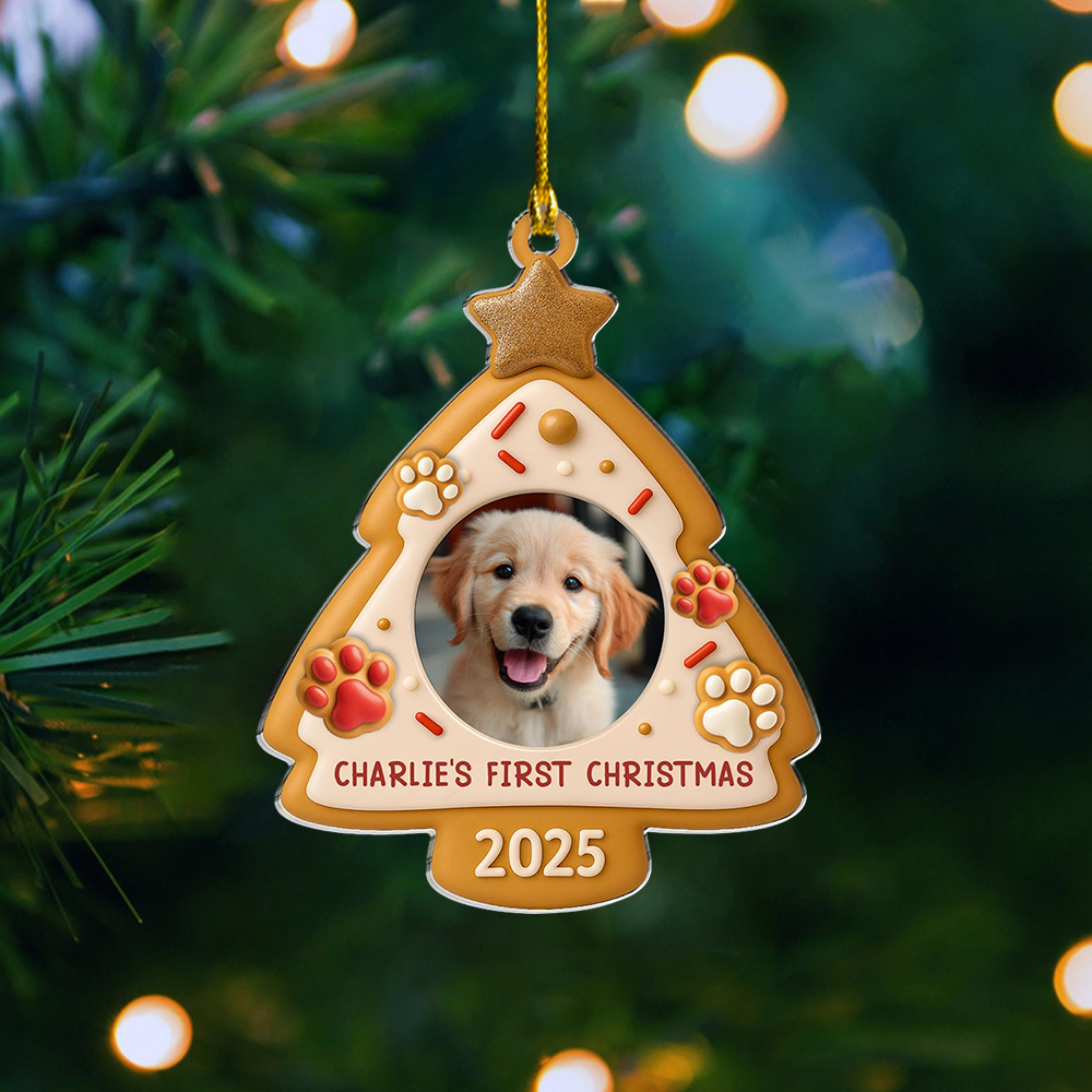 Personalized Pet Photo Ornament, Custom Dog or Cat Picture & Name Christmas Tree Decoration 2025