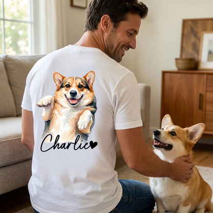 Custom Dog Dad Shirt, Personalized Pet Portrait T Shirt with Dog Name, Gift for Dog Owners and Pet Lovers