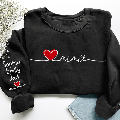 Gigi Heart Personalized Sweatshirt, Custom Grandma Gift with Kids