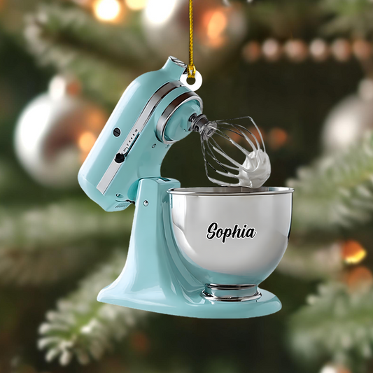 Personalized Stand Mixer Ornament – Custom Name & Color Baking Christmas Decoration for Bakers Ornament