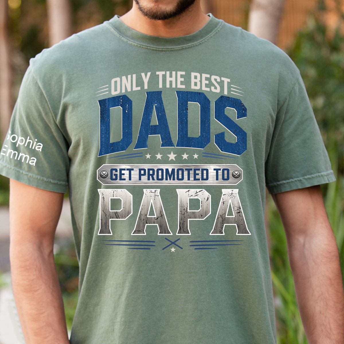 Only the Best Dads Get Promoted to Papa Personalized Shirt - Custom Gift with Kids' Names, Perfect for Father's Day, Family Gift for Fathers Day Birthday