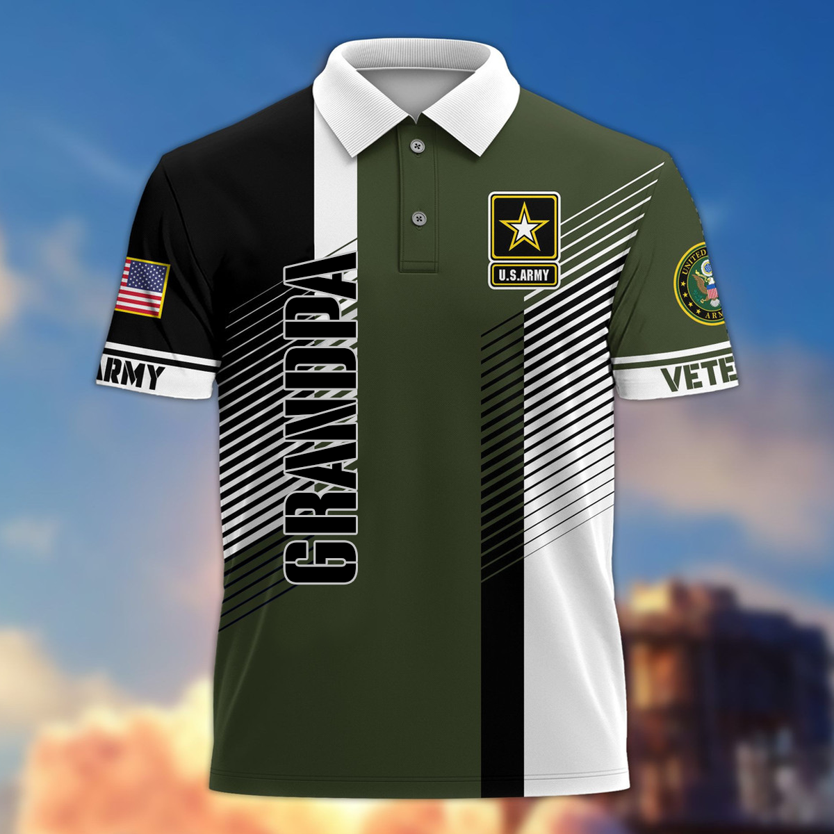 Premium US Veterans Polo Shirt, Gifts On Father's Day 3D Polo Shirt