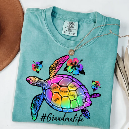 Comfort Colors® Grandma Life Turtle With Grandkids Summer T-Shirt, Gift For Grandma T-Shirt
