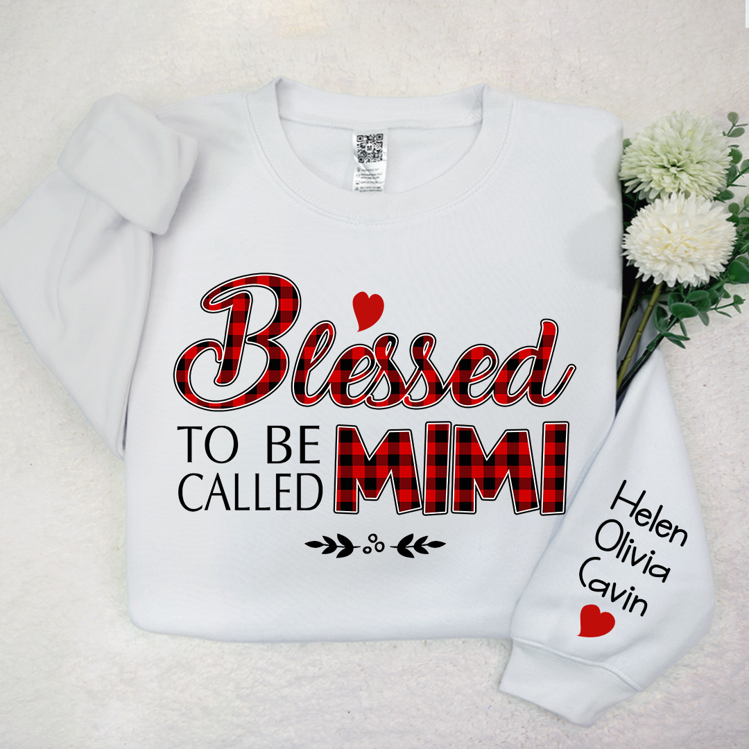 Blessed To Be Called Mimi, Custom Mimi & Kids, Grandma Gift TH Sweatshirt