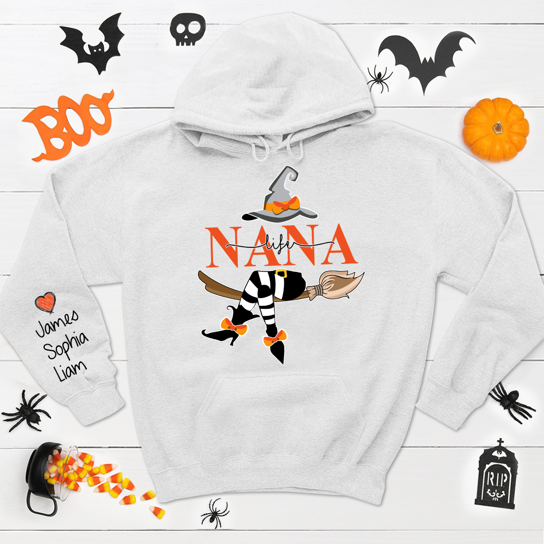 Nana Life Halloween Hoodie, Custom Nana With Kids Halloween, Grandma Gift TH