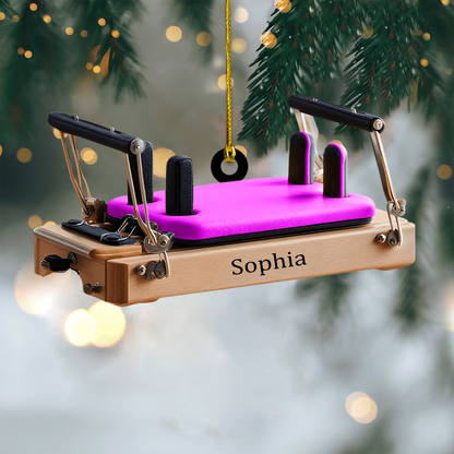 Personalized Pilates Reformer Ornament 2025 – Custom Name Christmas Ornament, Gift for Pilates Instructors & Fitness Lovers Ornament