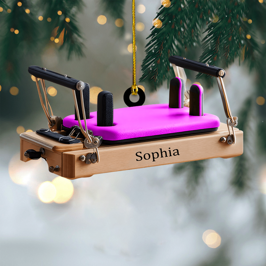Personalized Pilates Reformer Ornament 2025 – Custom Name Christmas Ornament, Gift for Pilates Instructors & Fitness Lovers Ornament