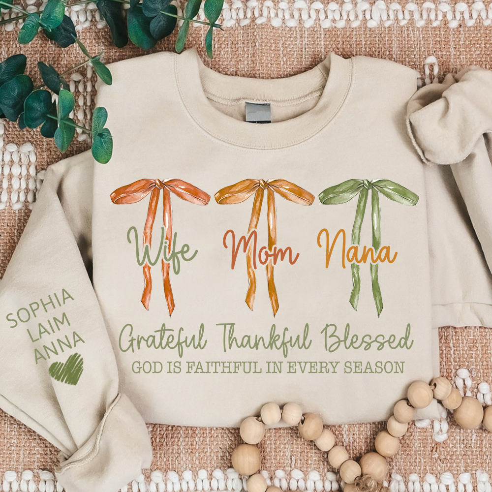 Personalized Faith Based Autumn Custom Nicknames of Mom Wife Nana for Mimi and Kids
