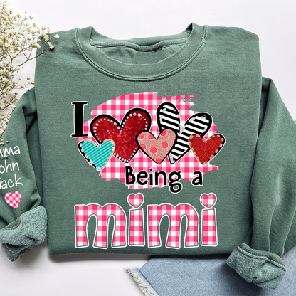 Valentine Mimi Crewneck Sweatshirt, Cute Heart Family Love Design, For Gift Grandma And Kids