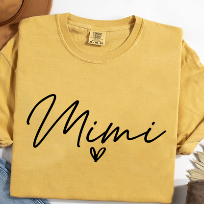 Personalized Women's Tee with Heart, For Gift Mimi And Kids Gift Idea