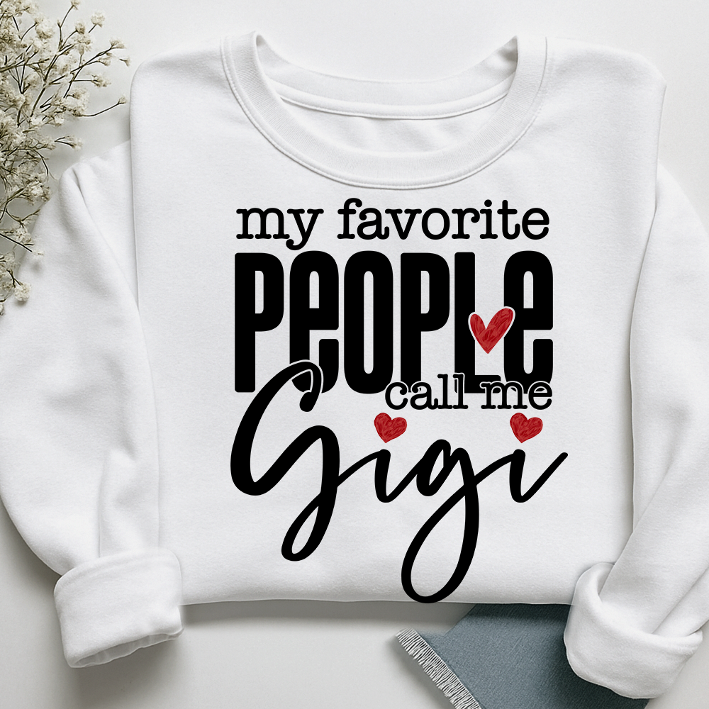 Personalized My Facvorite People Call me Gigi Sweatshirt, Custom Gifts With Grandma and Grandchild Names