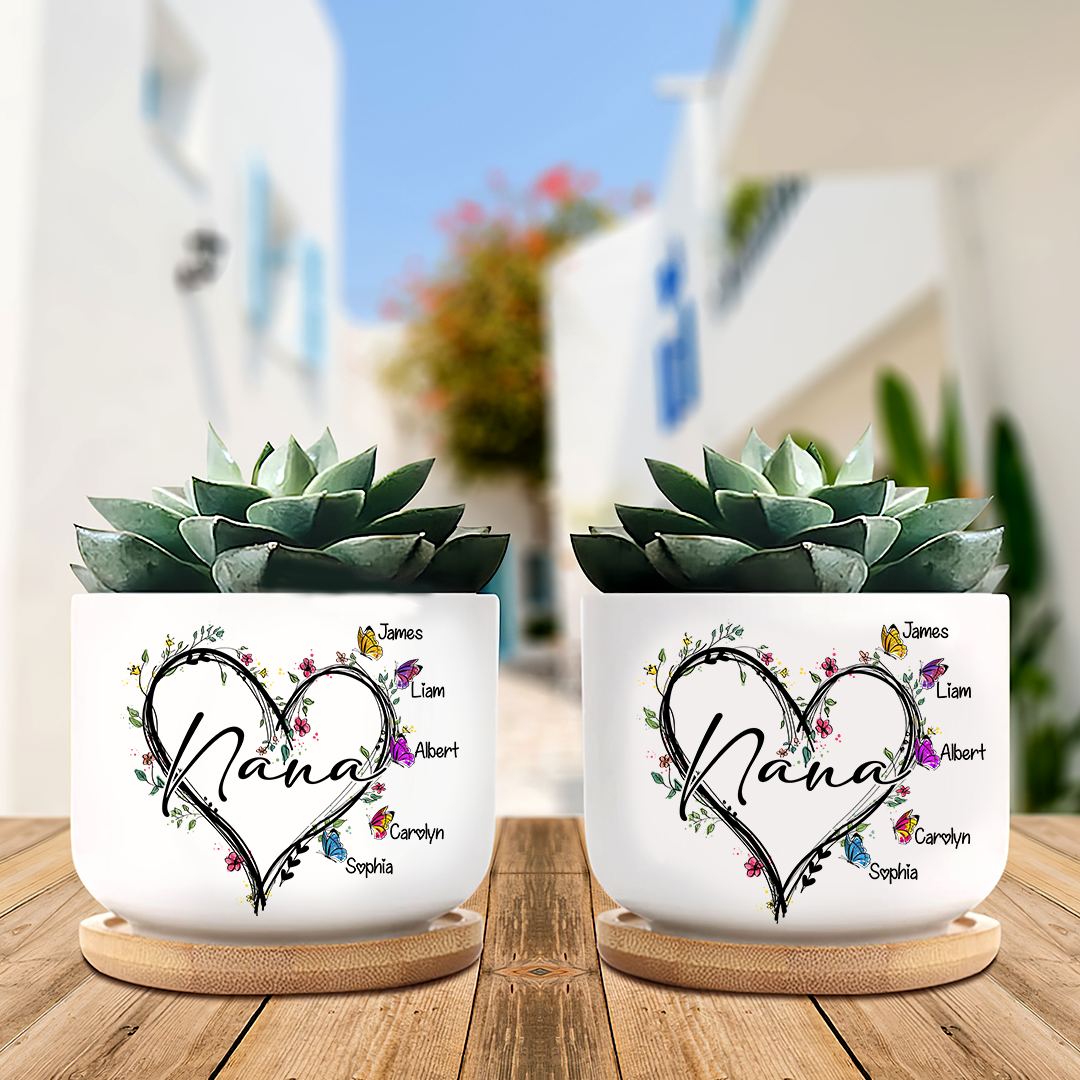 Heart Butterfly Grandma Plant Pot
