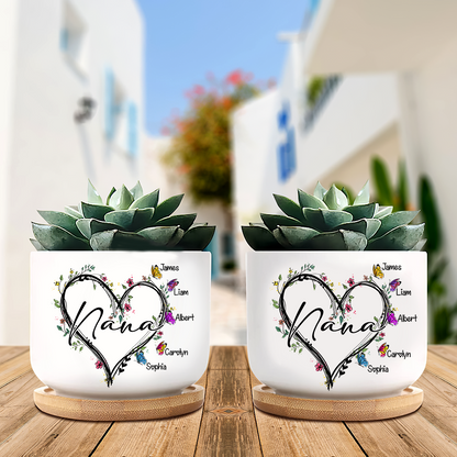 Heart Butterfly Grandma Plant Pot