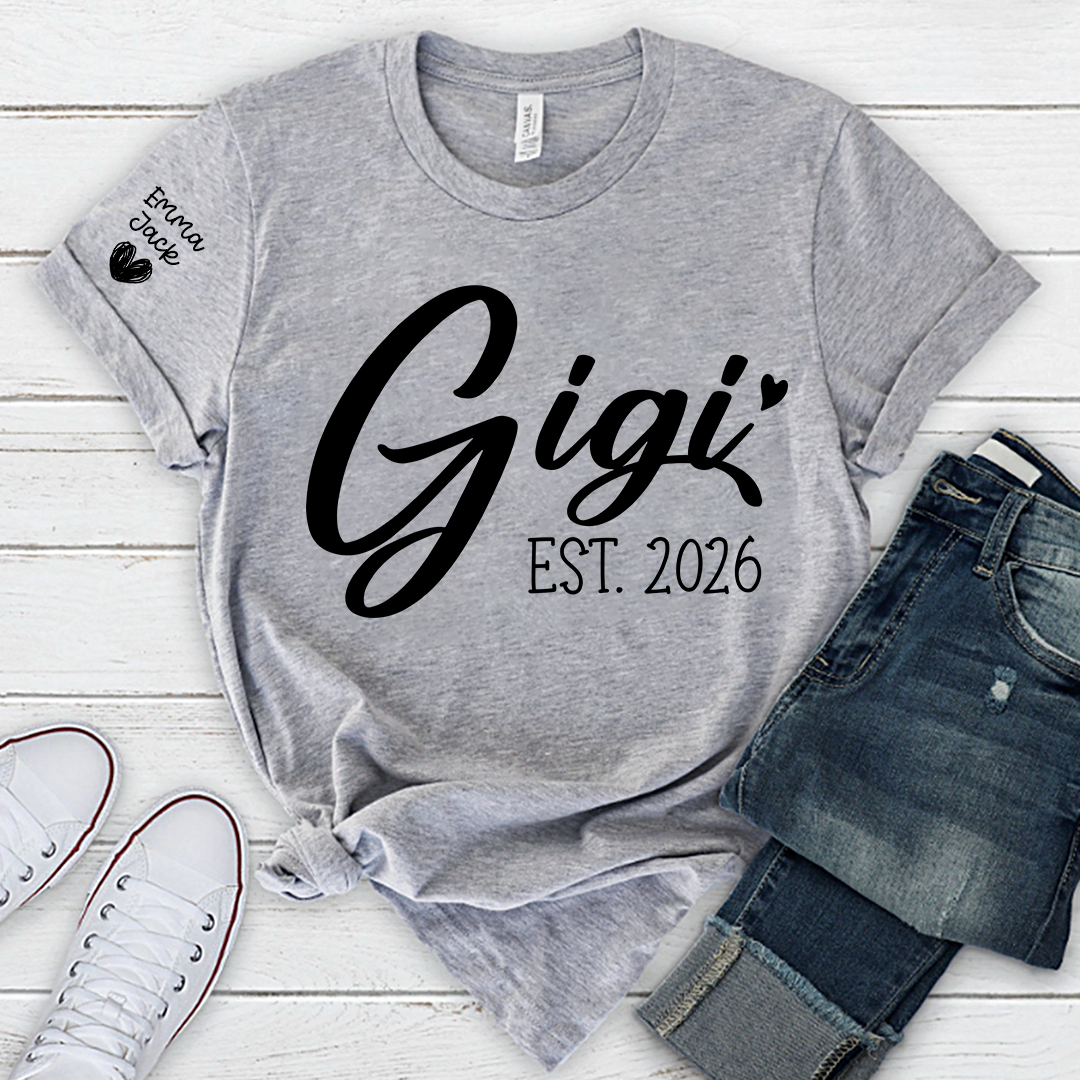 Personalized Gigi Shirt EST. 2026 – Custom Grandma Gift Tee for Women