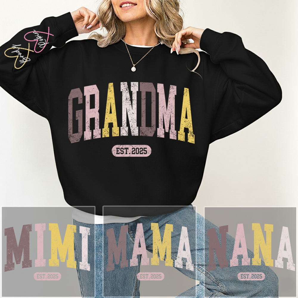 Personalized Grandma Sweater, Custom Color Grandma Gift for Grandma and Kids