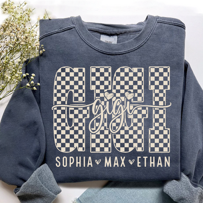 Gigi Style Checkered Bible Set, Customized Gift for Grandma and Grandchild