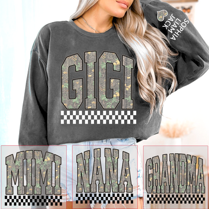 Personalized Gigi Sweatshirt, Modern Block Letter Grandma Crewneck