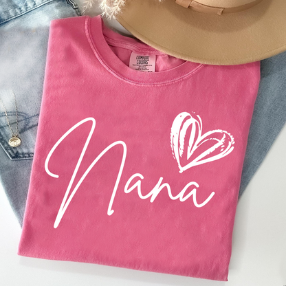 Comfort Colors® Nana Heart, For Gift Grandma And Kids