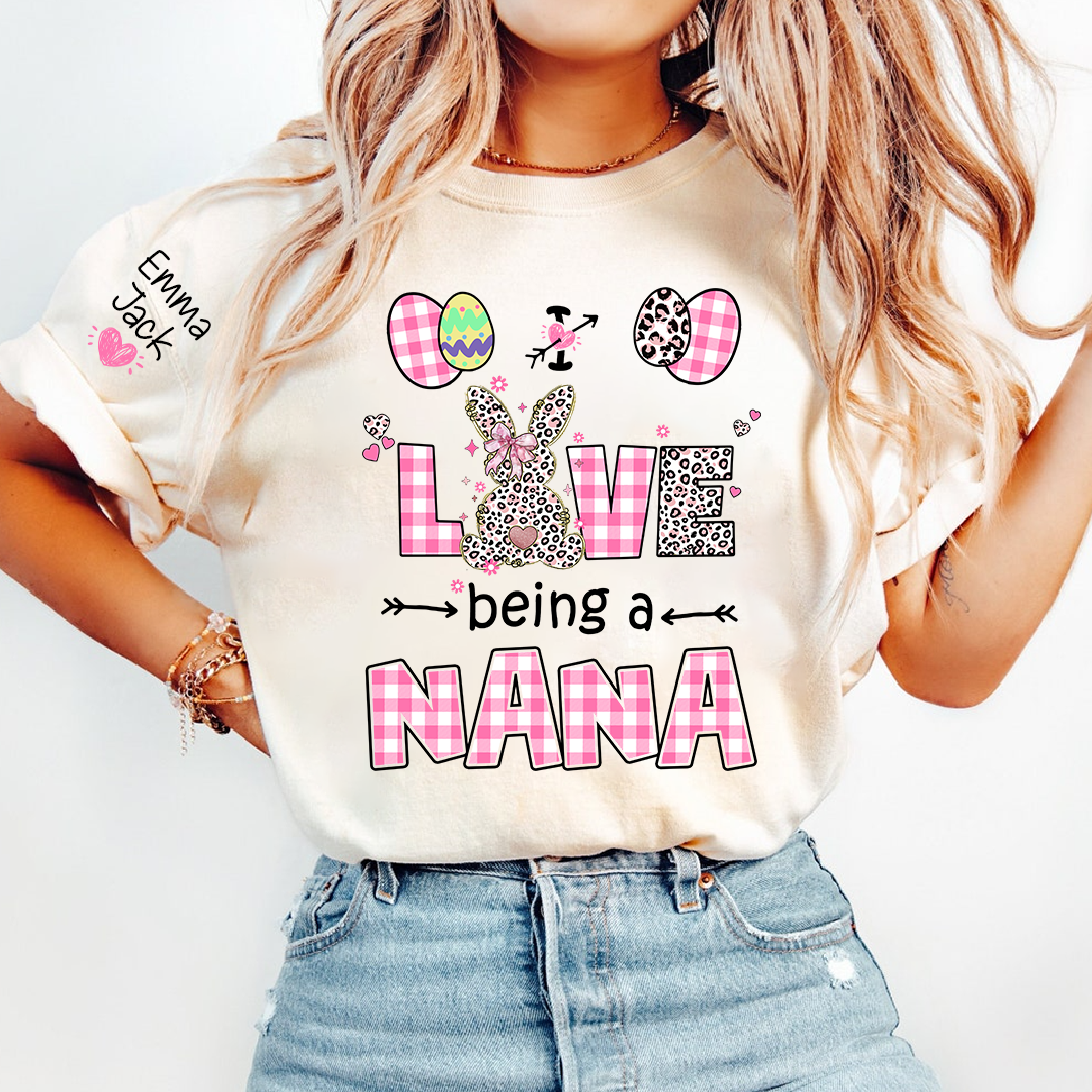 I Love Being a Nana Sweatshirt, Cute Pastel Family Crewneck for Nana