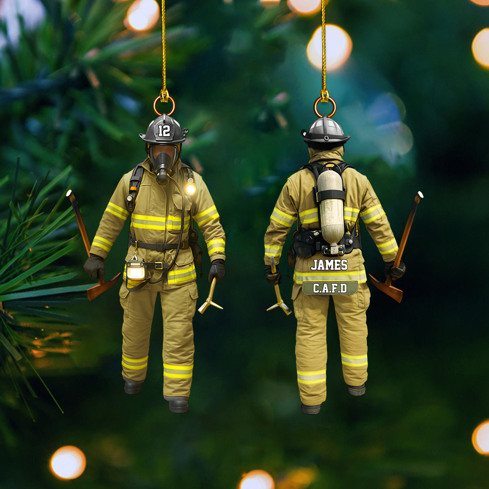 Personalized Firefighter Ornament 2025 – Custom Fireman Ornament, Christmas Gift for Firefighter or Hero Ornament