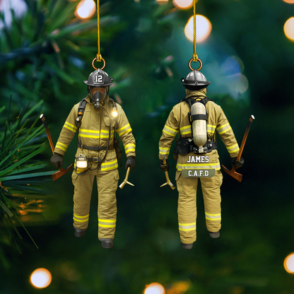 Personalized Firefighter Ornament 2025 – Custom Fireman Ornament, Christmas Gift for Firefighter or Hero Ornament